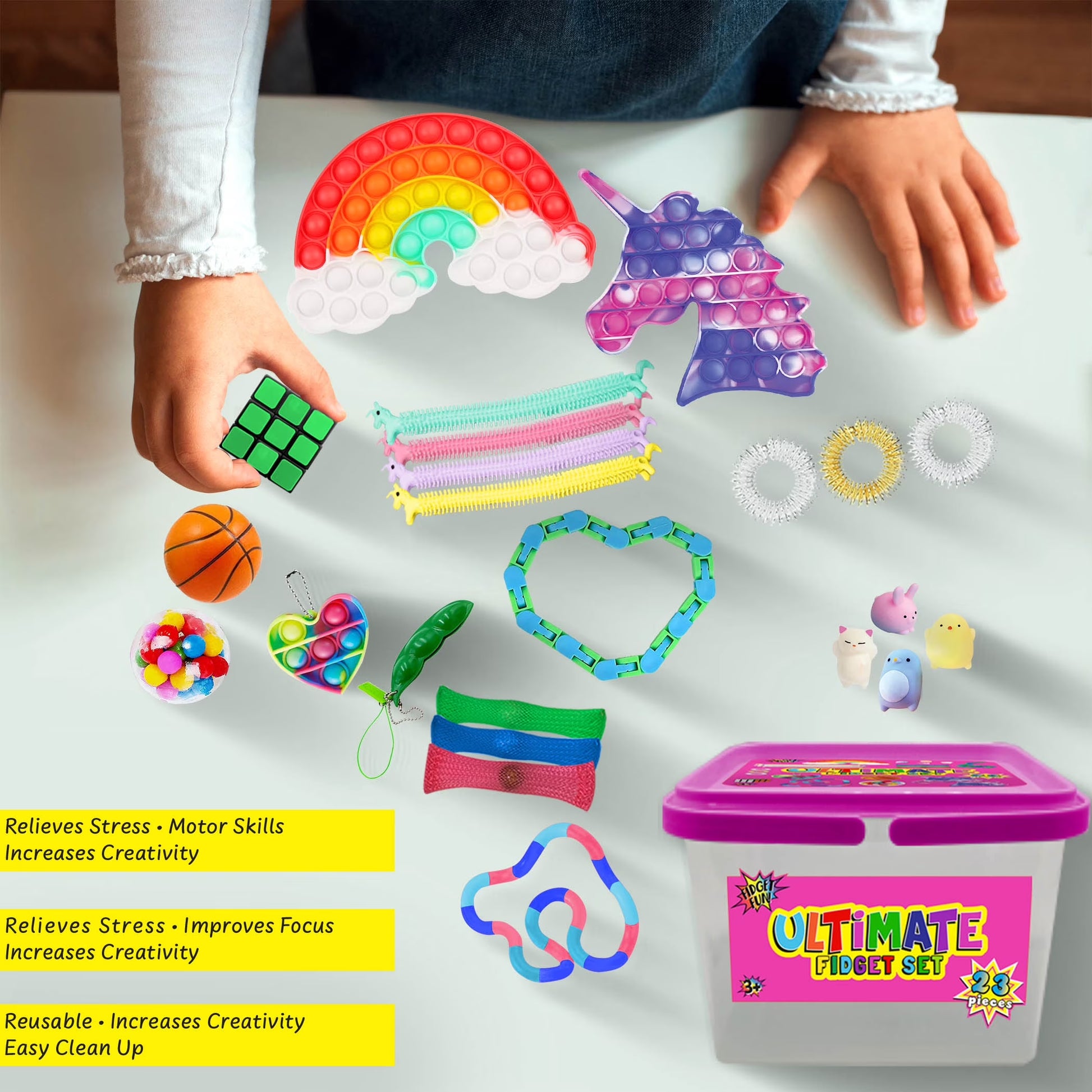 18 Piece Ultimate Fidget Set Pink