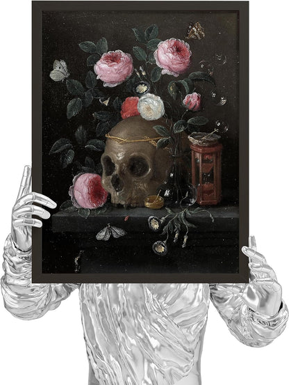 Victorian Gothic Decor - Gothic Wall Art Prints, Goth Bedroom Poster, Maximalist Gallery Moody Poster, Skull Spooky Home Decor, Dark Academia Aesthetic Pictures (UNFRAMED)