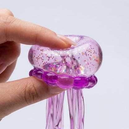 Nee Doh Jellyfish Stress Relief Squeeze Toy - Ultra Squishy & Moldable Malt Sugar Balls for Ultimate Sensory Fun (#Purple)