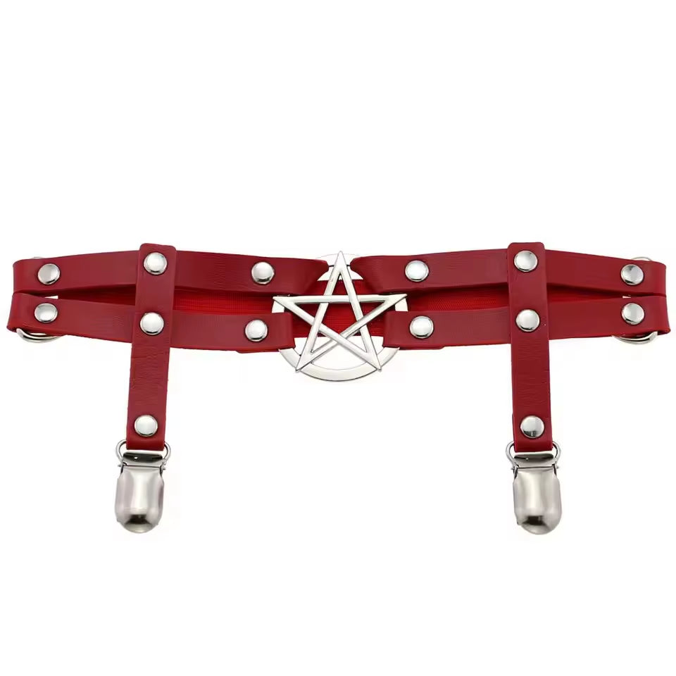 UYEE Leg Strap Garter Belt Pentagram Thigh Harness Women Girls Goth Cosplay Accessories Harajuku Egirl Jewelry