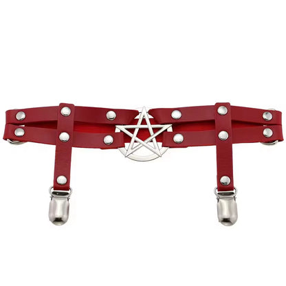 UYEE Leg Strap Garter Belt Pentagram Thigh Harness Women Girls Goth Cosplay Accessories Harajuku Egirl Jewelry