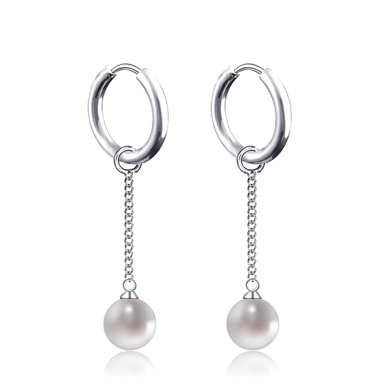 New Punk Stainless Steel Chain Hoop Earrings for Women Men 2021 Trendy Goth Pop Hip Hop Pendants Ear Jewelry Accessories Earring