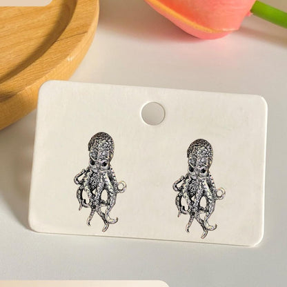 Vintage Gothic Octopus Dangle Earrings Studs for Women Punk Octopus Goth Animal Drop Dangling Earrings Halloween Christmas Party Jewelry