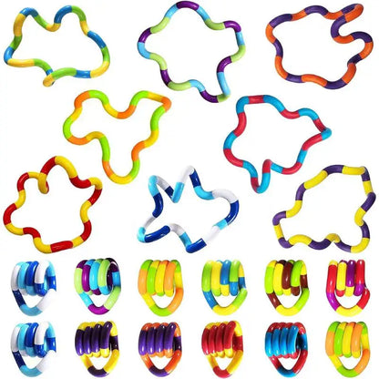 3-Pack Tangle Fidget Toys - Sensory Hand-Eye Coordination & Anxiety Relief for Kids and Adults - Boost Fine Motor Skills!