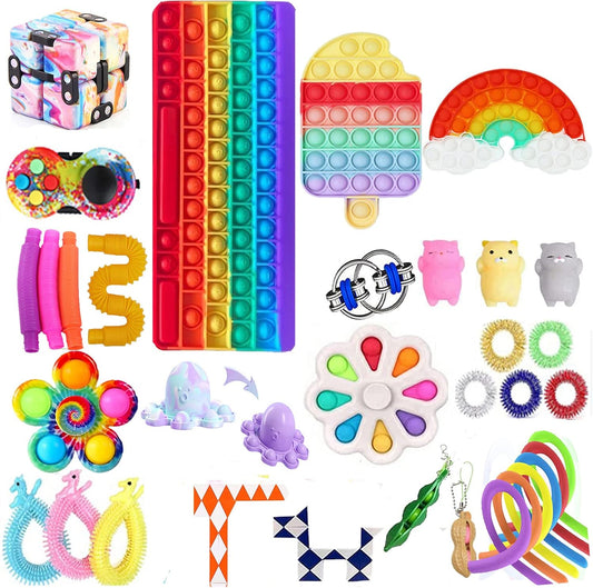 Ultimate 35-Piece Fidget Toy Set for Stress Relief and Anxiety Management - Perfect for ADHD and Sensory Play!