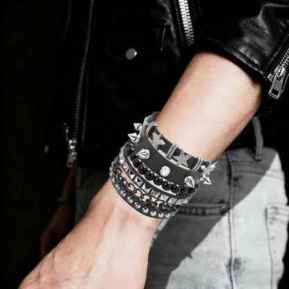 Emo Bracelets Punk Rock Studded Bracelet for Women Men Goth Leather Spiked Bracelets Emo Jewelry Accessories