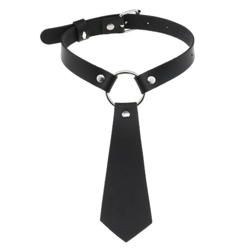 Black PU leather choker with heart rivets, Y2K goth punk necklace, trendy Harajuku chic accessory for girls