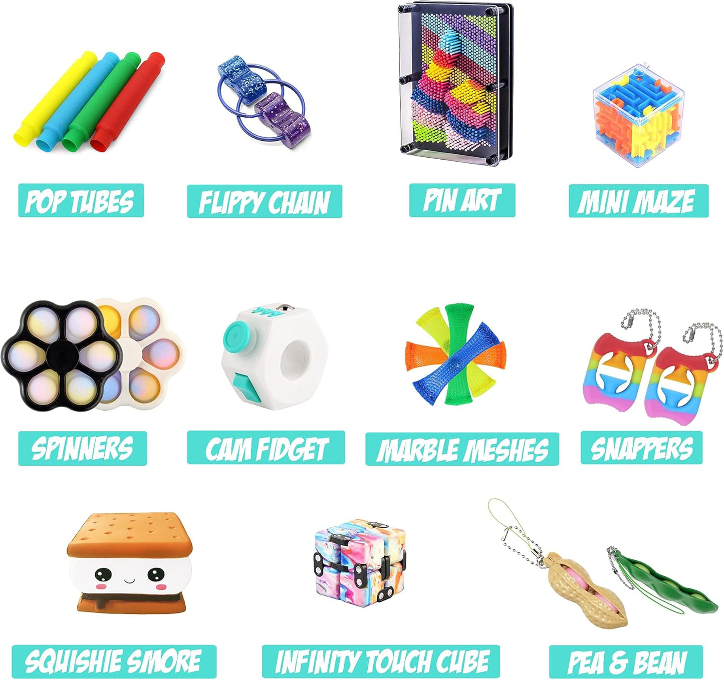 Ultimate 20-Piece Fidget Toy Set for Stress Relief - Perfect for Adults and Teens with ADHD and Autism