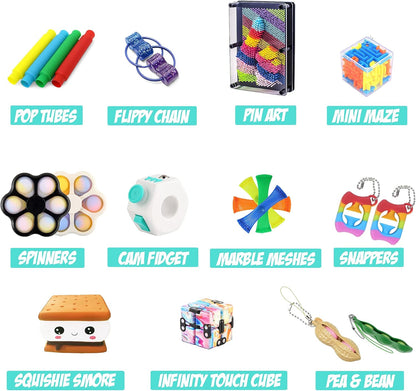 Ultimate 20-Piece Fidget Toy Set for Stress Relief - Perfect for Adults and Teens with ADHD and Autism