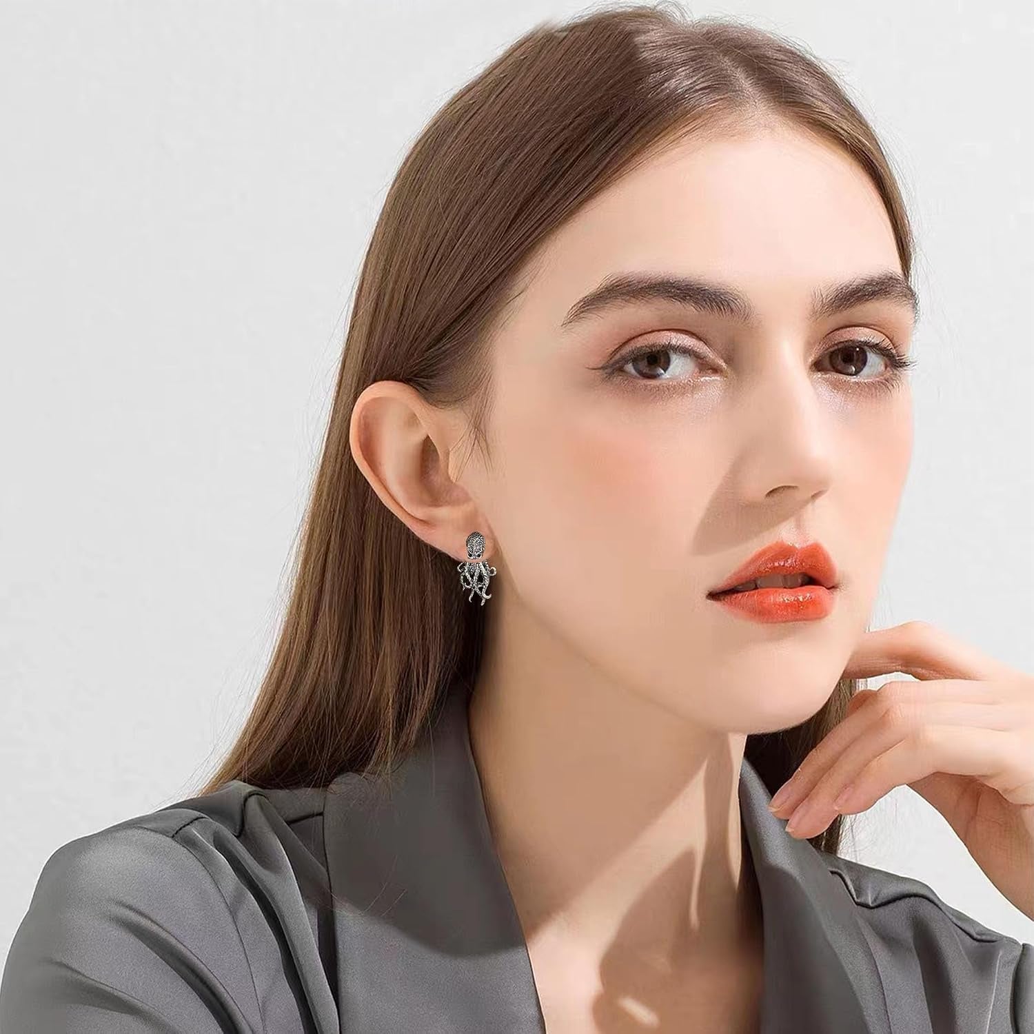 Vintage Gothic Octopus Dangle Earrings Studs for Women Punk Octopus Goth Animal Drop Dangling Earrings Halloween Christmas Party Jewelry