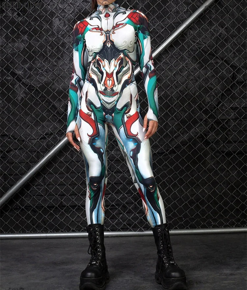 Sexy Halloween Muscle Cosplay Bodysuit for Women - High-Waisted Rave Outfit