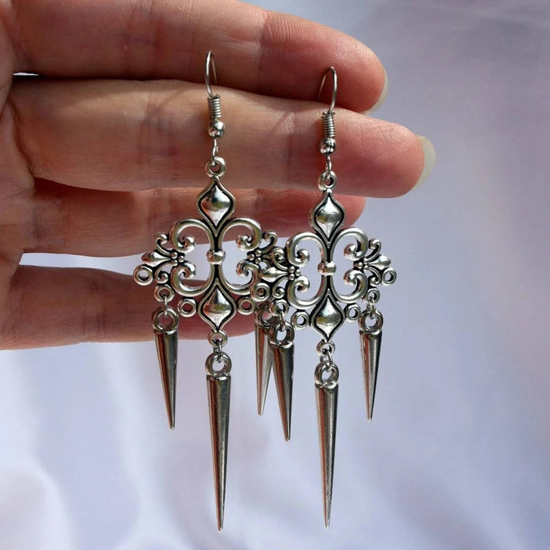Grunge Accessories Cross Rivet Drop Earrings Punk Charms Earrings Goth Jewelry Korean Fashion Earrings for Women