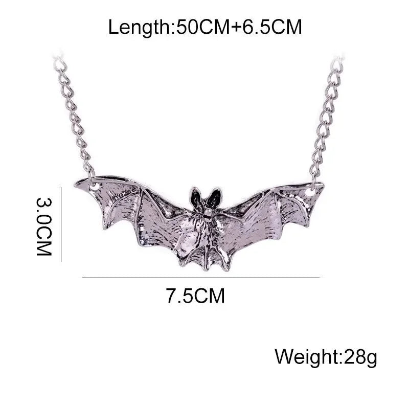 Gothic dragon bat eagle heart rose pendant necklace with intricate design, unisex costume jewelry for men and women.