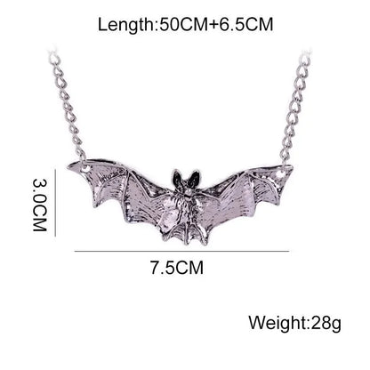 Gothic dragon bat eagle heart rose pendant necklace with intricate design, unisex costume jewelry for men and women.