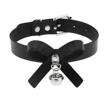 Black PU leather choker with heart rivets, Y2K goth punk necklace, trendy accessory for girls, from PressureDen.store