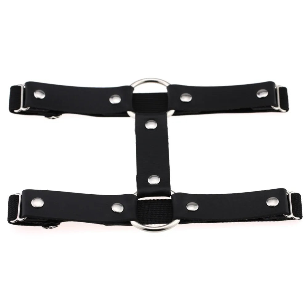 Sexy Leg Garter Wraps for Raves Goth Leg Chain Adjustable Elastice 2 Rows Punk Harness Jewelry Gothic Accessories