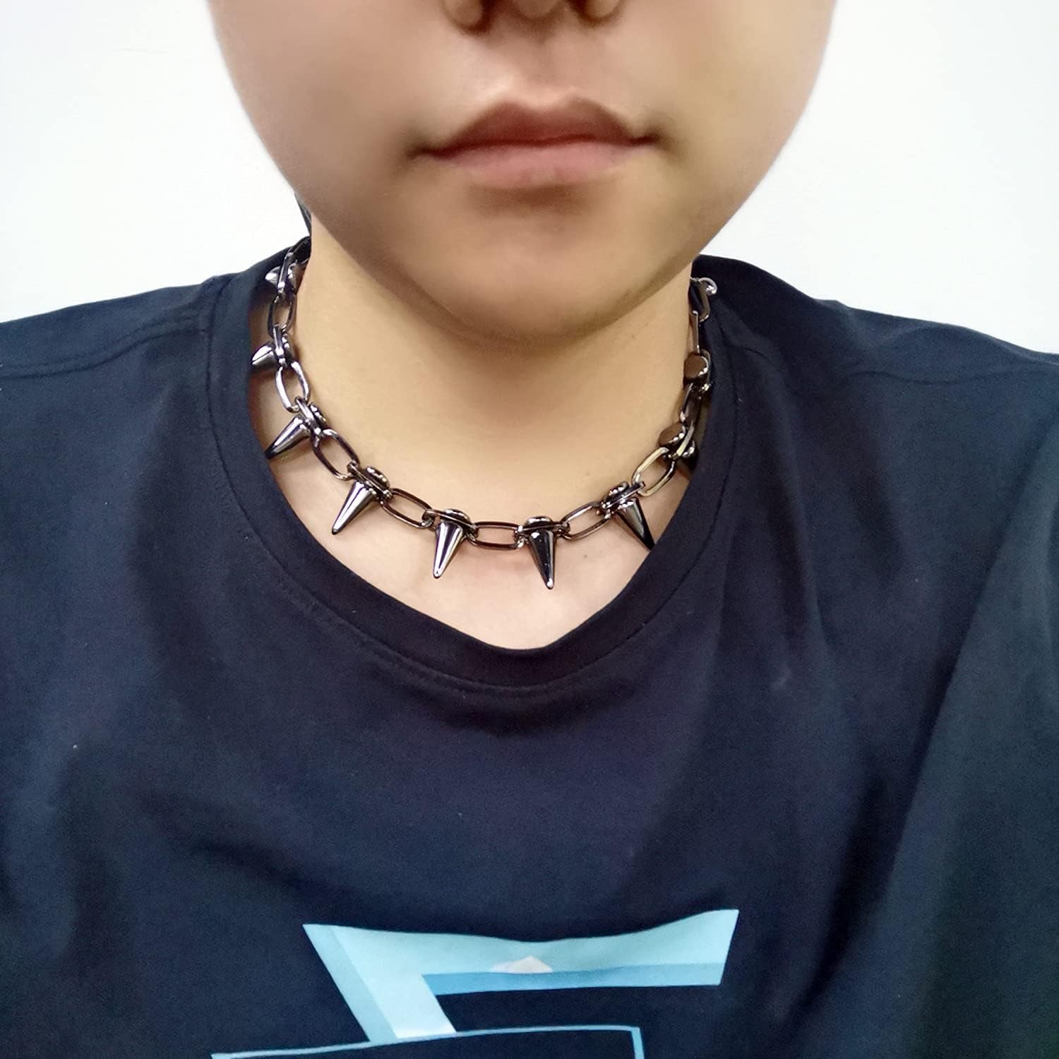 Spike Chokers for Women Choker Goth Necklaces Mens Chain Choker Collar Punk Streetwear Handmade Adjustable Vintage Rivet Jewelry