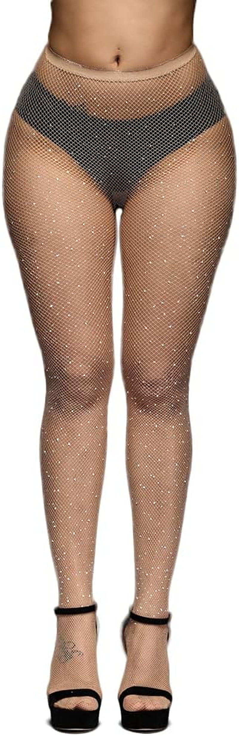 Sparkling Rhinestone Fishnet Stockings for Women - Glamorous Glitter Tights