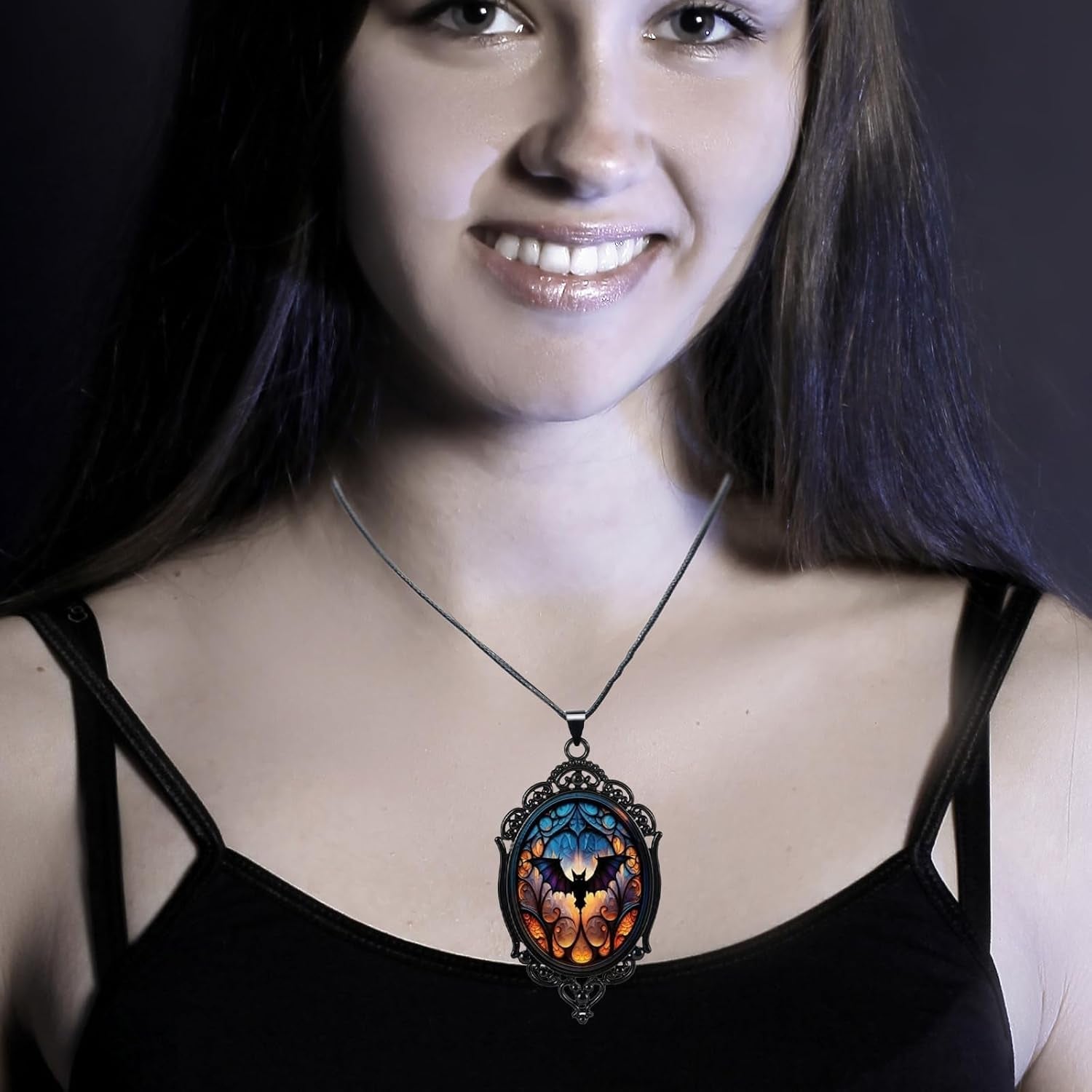 HPMAISON vintage gothic crow choker necklace with dark chic design, ideal for Halloween and vampire-inspired costumes.