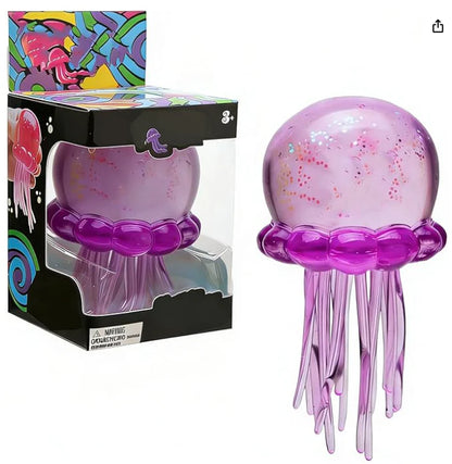 Nee Doh Jellyfish Stress Relief Squeeze Toy - Ultra Squishy & Moldable Malt Sugar Balls for Ultimate Sensory Fun (#Purple)