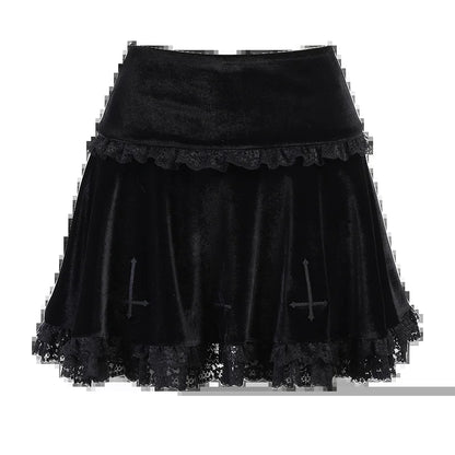Y2K goth plaid pleated mini skirt for women, high-waisted summer streetwear with kawaii harajuku aesthetic and fashionable design.
