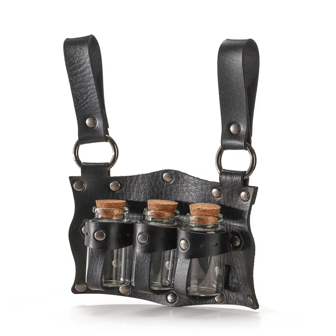 Renaissance Costume Accessories Belt Pouch Potion Bottles Leather Holder Medieval Festival Halloween Costume Belt Cosplay