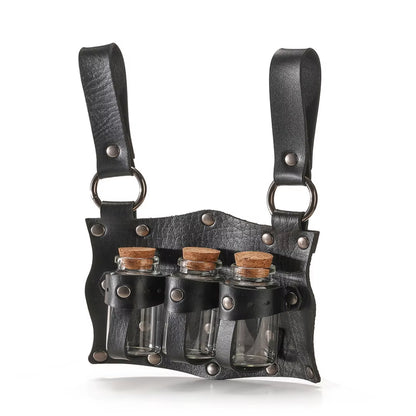 Renaissance Costume Accessories Belt Pouch Potion Bottles Leather Holder Medieval Festival Halloween Costume Belt Cosplay
