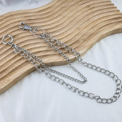 Silver pants chain by WXCATIM featuring a lobster claw clasp, trendy hip hop wallet chain for men and women.