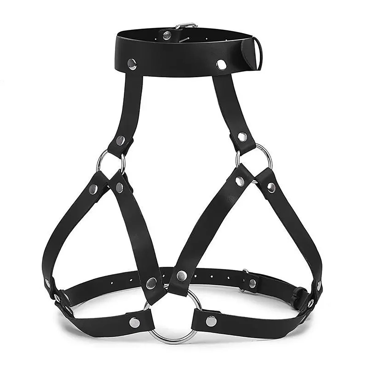 Goth Punk Sexy PU Leather Bra Harness Fashion Chest Harness Woman Outfit Accessoreis Leather Cage Bra Harness Accessories