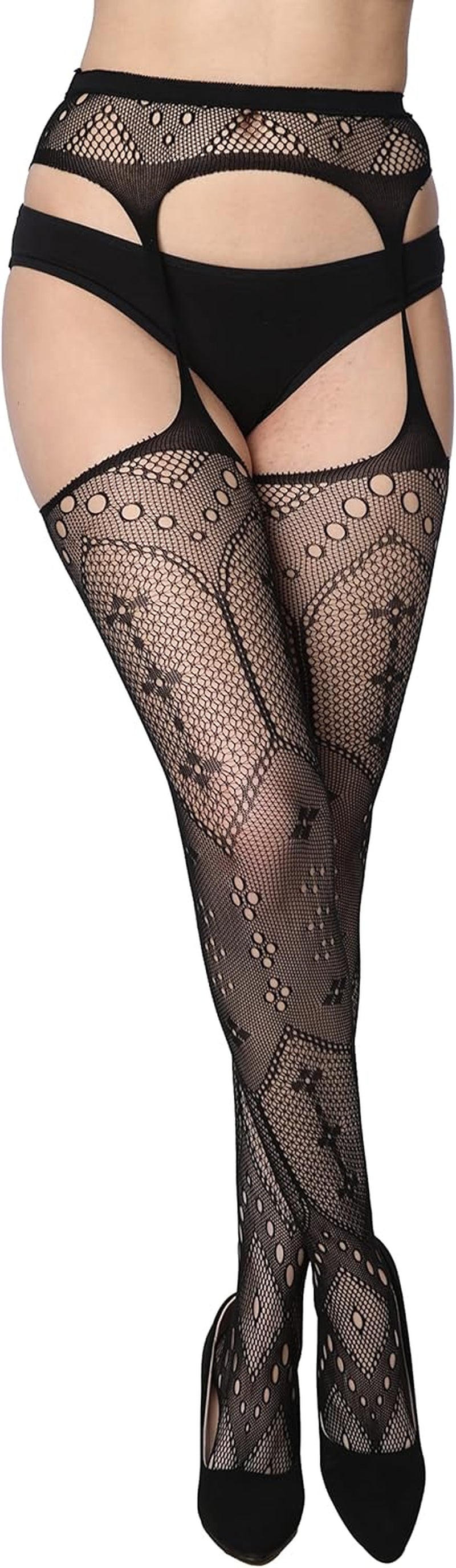 Seductive Fishnet Lace Stockings for Women - 6-Pack of Sexy Pantyhose in Regular & Plus Sizes