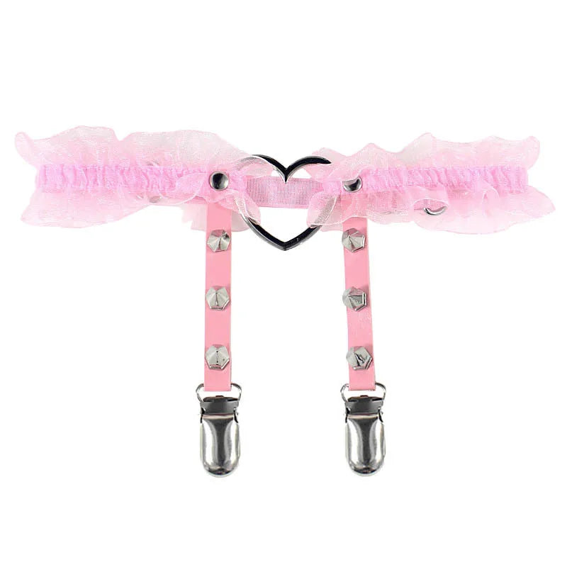 Women Sexy Leather Thigh Garter Belt Pu Punk Elastic Harness Leg Strap Goth Stocking Leglet Belt Garters Suspender for Girl