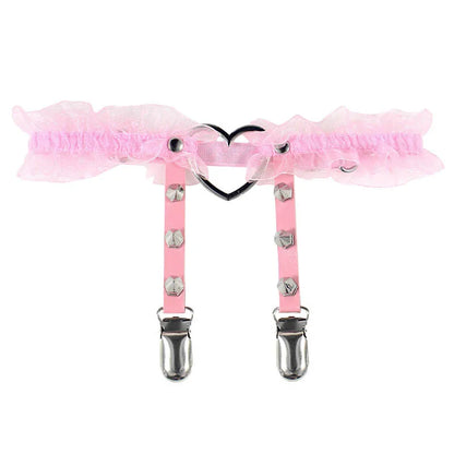 Women Sexy Leather Thigh Garter Belt Pu Punk Elastic Harness Leg Strap Goth Stocking Leglet Belt Garters Suspender for Girl
