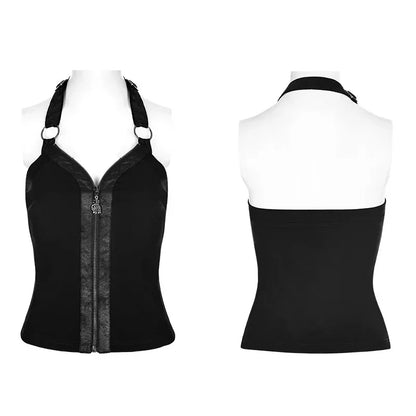 Stylish & Sexy Women's Gothic PU Leather Adjustable Camisole Vest Top