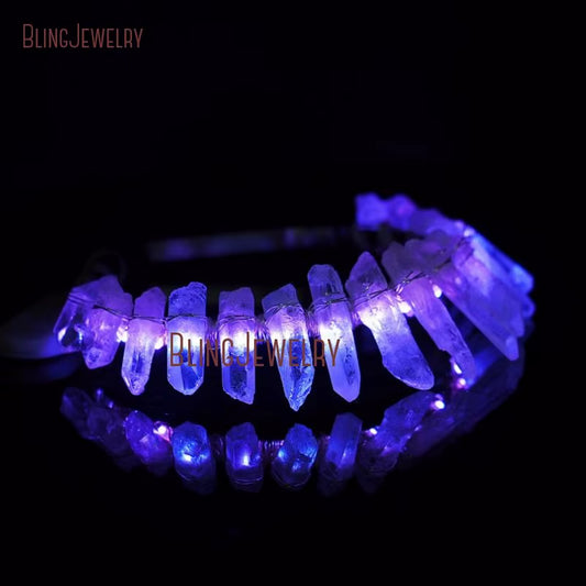 Stunning Holographic Crystal Quartz Tiara - Ideal for Festivals, Weddings, and Parties!