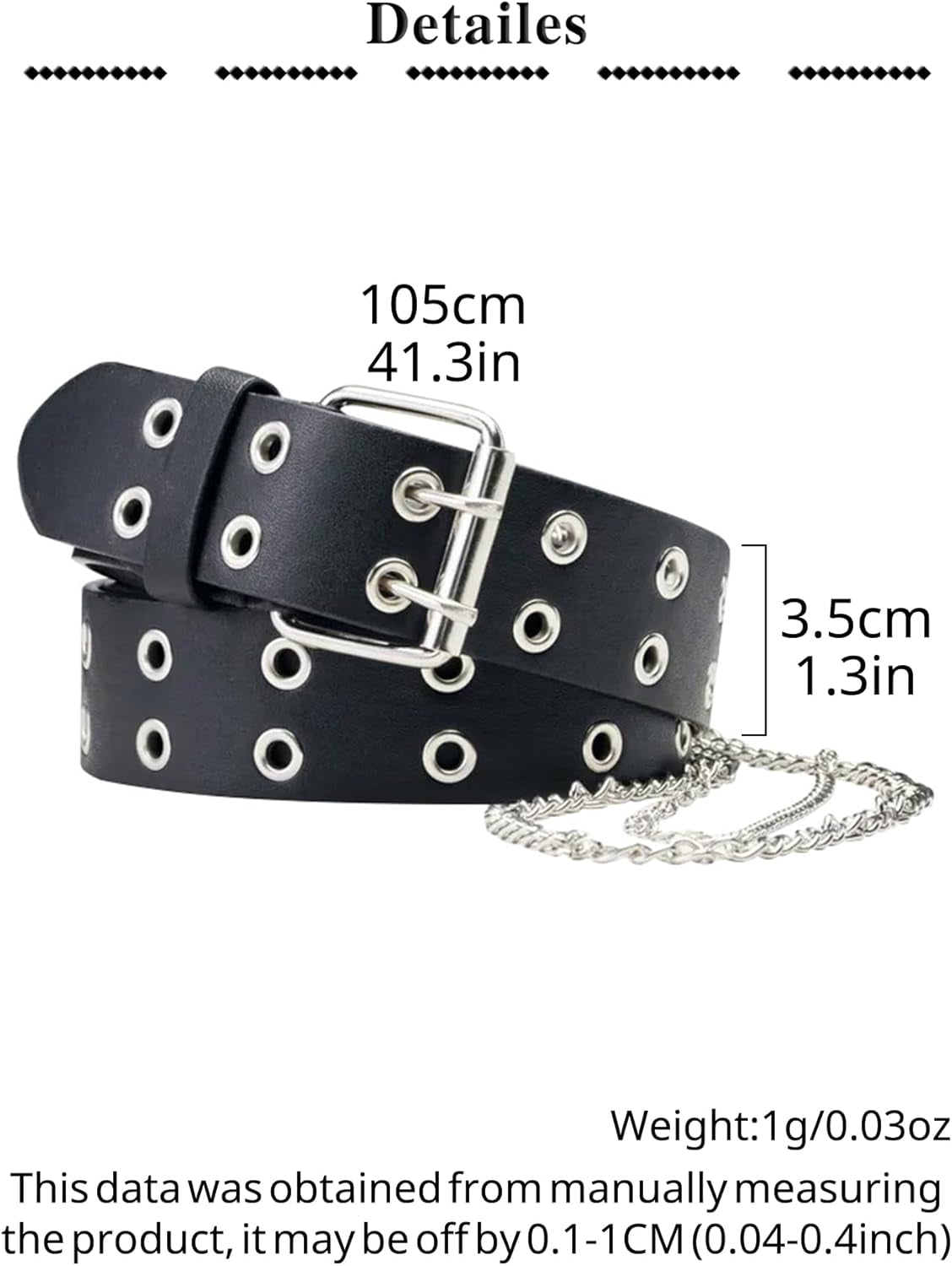 QWALIT punk chain belt for women featuring leather and metal chain design, perfect for goth and rave fashion accessories