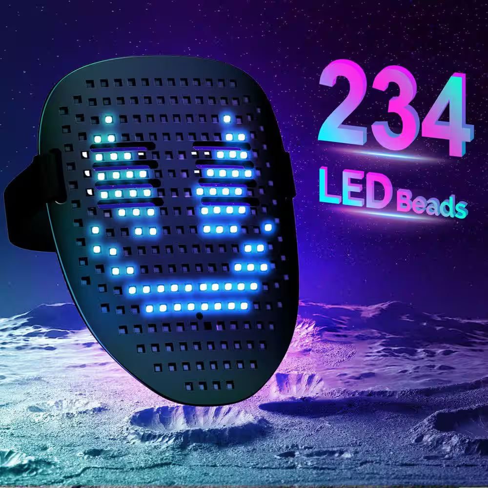 Transform Your Look with the LED Gesture Sensing Glow Mask - Perfect for Halloween, Raves, and Masquerades!