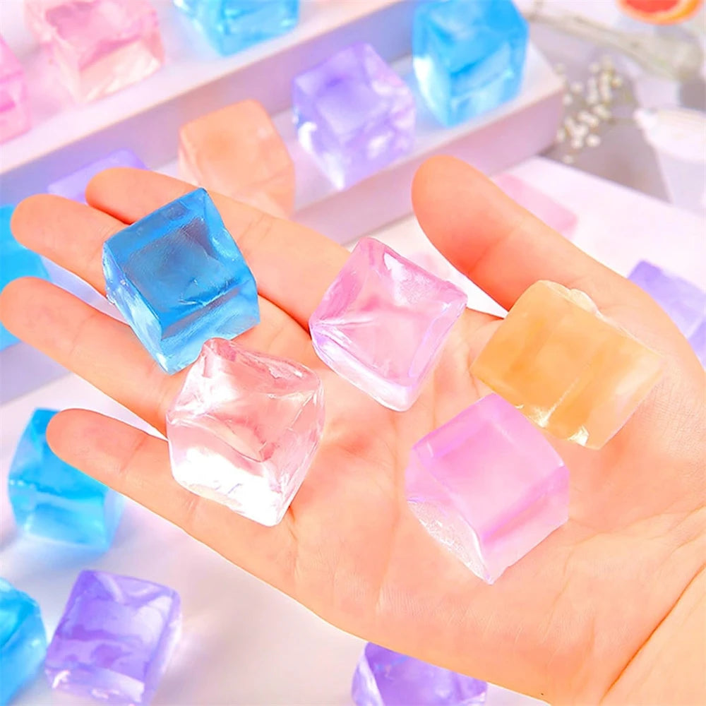 Kawaii Mini Squishy Ice Block Stress Balls - Stress Relief Squeeze Toy (1/3/5/10 PCS)