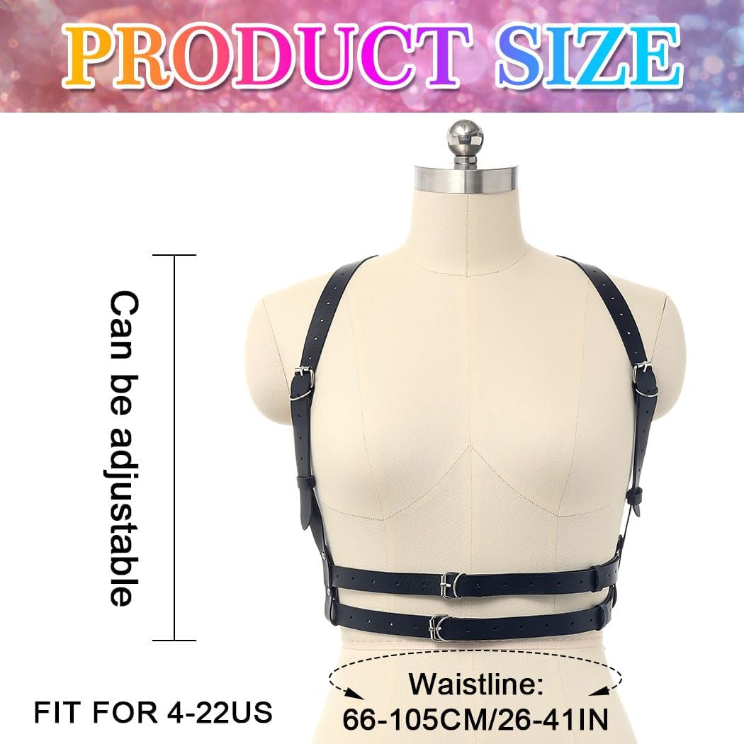 Leather Body Harness Belt Fashion Black Waist Belts Punk Adjustable Body Accessories for Women