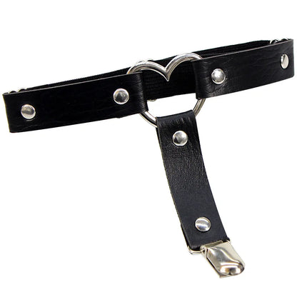 Women Sexy Leather Thigh Garter Belt Pu Punk Elastic Harness Leg Strap Goth Stocking Leglet Belt Garters Suspender for Girl