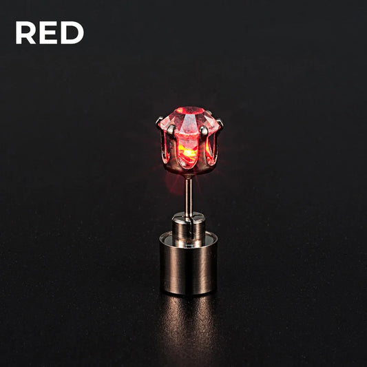 Glow in the Dark 2PCS Zircon LED Stud Earrings for Men & Women - Ideal for Raves, Weddings, and Parties!