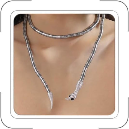 Goth Snake Necklaces for Women Punk Snake Necklace Bendable Snakes Choker Necklace Medusa Necklaces Halloween Prom Jewelry Costume Emo Accessories Style5