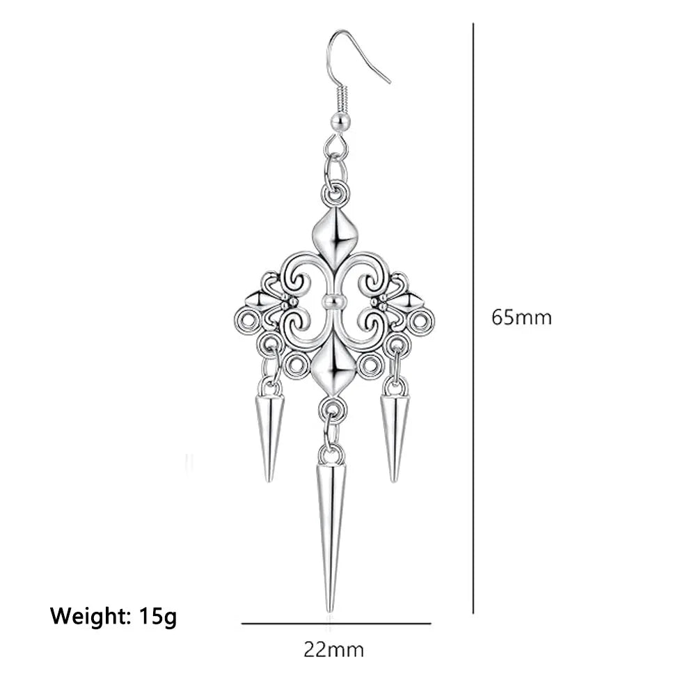 Hypoallergenic gothic punk drop dangle earrings for women, featuring Y2K style jewelry with edgy design elements.