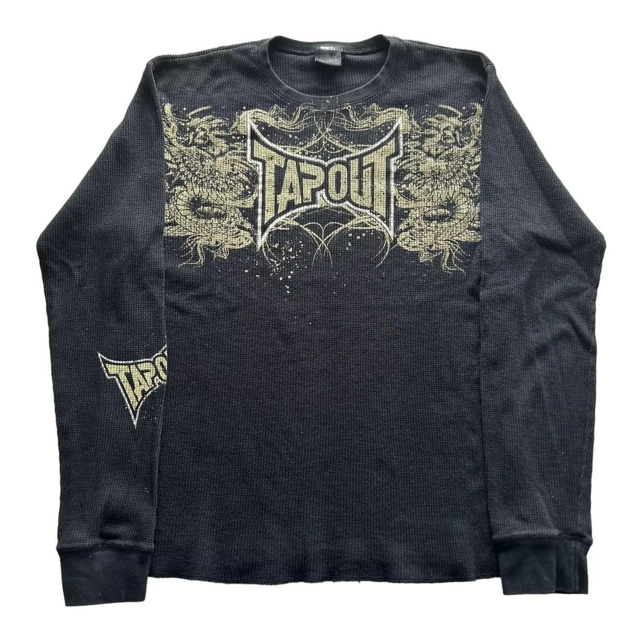 Oversized Y2K retro skull graphic long sleeve T-shirt for men and women, featuring goth autumn style from PressureDen.store