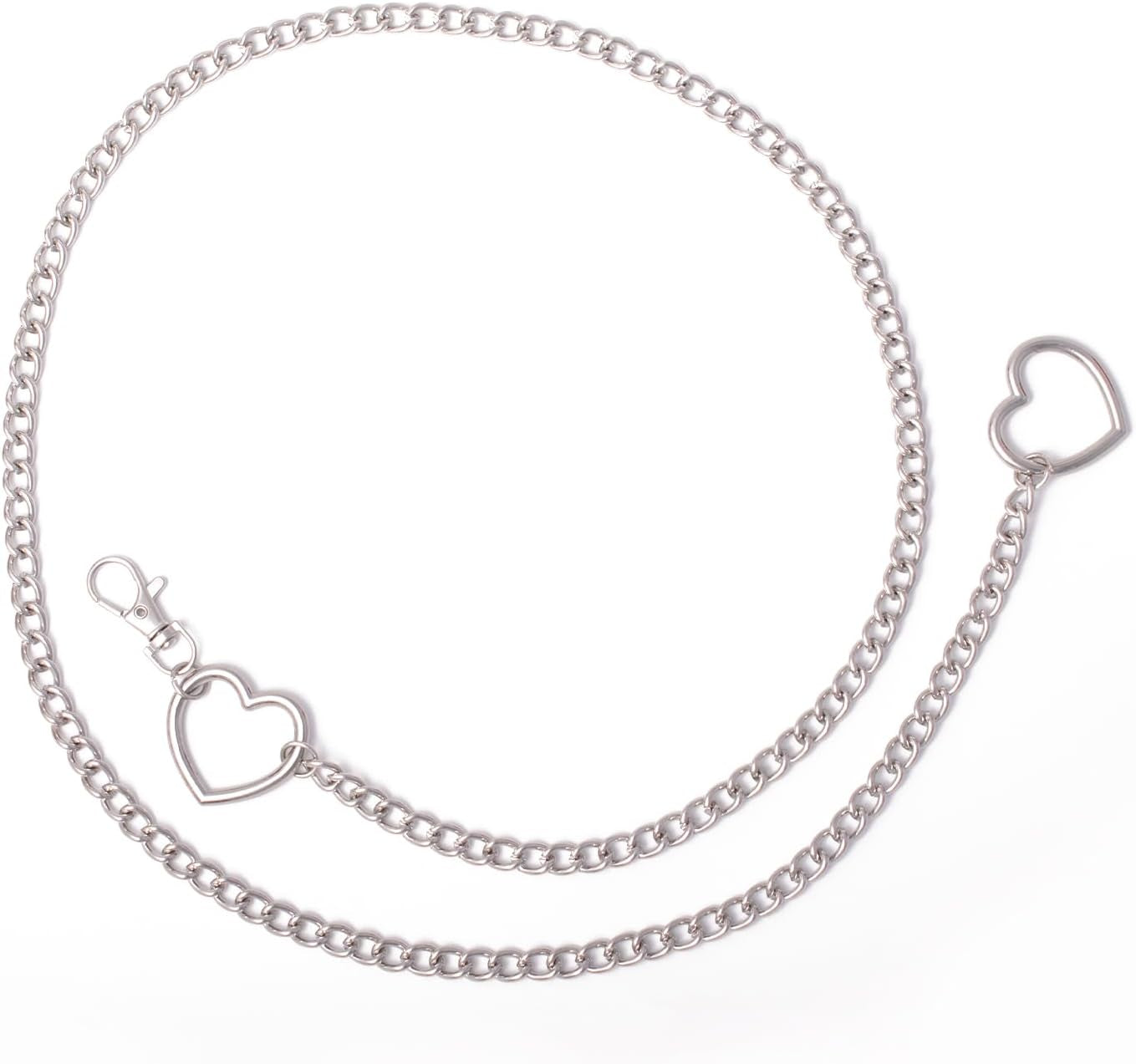 Vintage heart waist chain by FNQUFUJ, adjustable belly jewelry shown on a model wearing dresses and jeans.