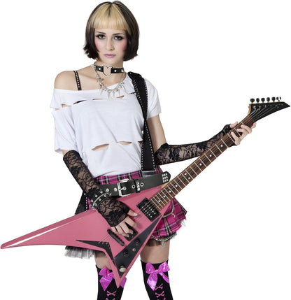 YMO black studded belt and spiked accessories set with edgy punk style, featuring metal studs and spikes on black leather.