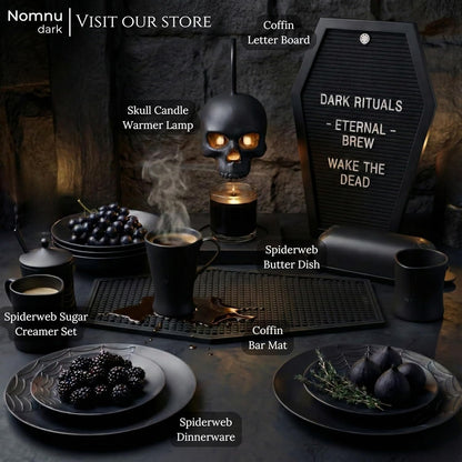 Coffin Letter Board Black +3D Bat Stickers +650 Characters, Spooky Seasonal Emojis, Wooden Stand - 17X10.5 Inches - Coffin Shaped Goth Decor Sign Halloween Decorations Gothic Decor Birthday Home Spooky Gifts