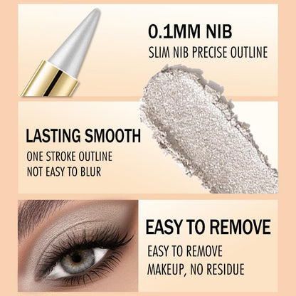 4Pcs Ultra-Pigmented Black Brown Silver Gray Eyeliner – Delineador De Ojos for Bold, Goth-Inspired Looks, Waterproof Long-Lasting & Intense Color for Dramatic and Smoky Eyes Halloween Makeup
