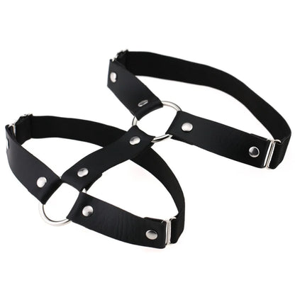 Sexy Leg Garter Wraps for Raves Goth Leg Chain Adjustable Elastice 2 Rows Punk Harness Jewelry Gothic Accessories