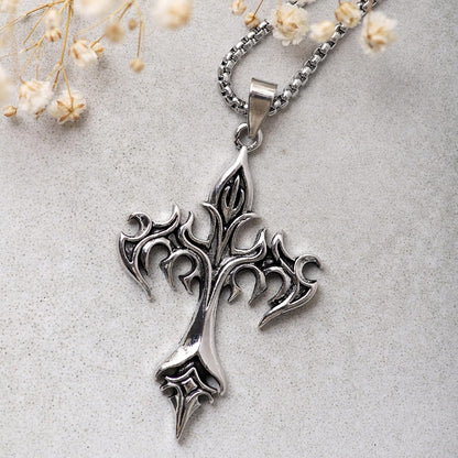 Gothic Cross Necklace, Goth Emo Punk Grunge Necklace, Costume Jewelry, Halloween Christmas Goth Jewelry Gift for Women