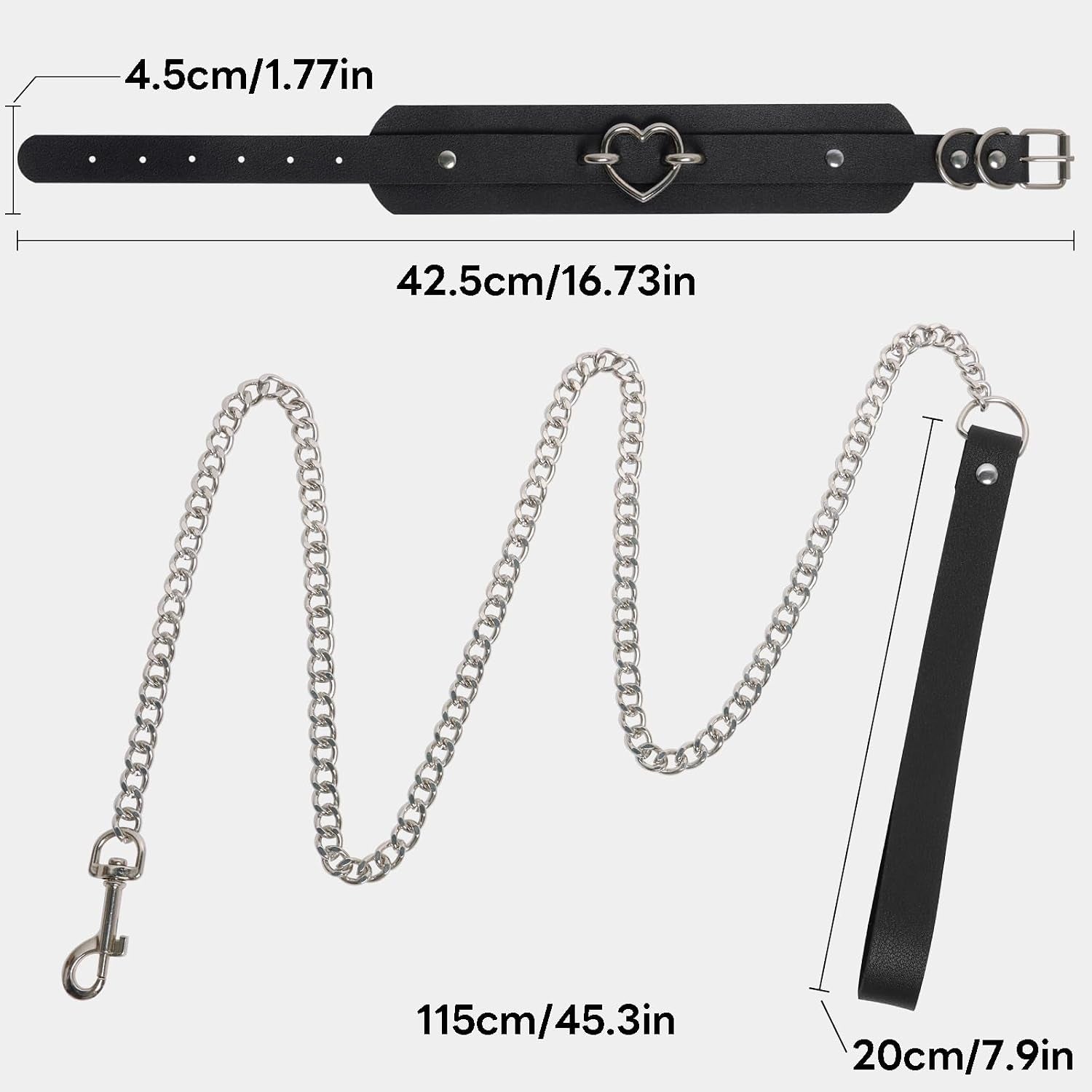 GIFTGRIN gothic leather choker necklace with punk style, featuring metal accents, suitable for fashion, rave, and Halloween cosplay.